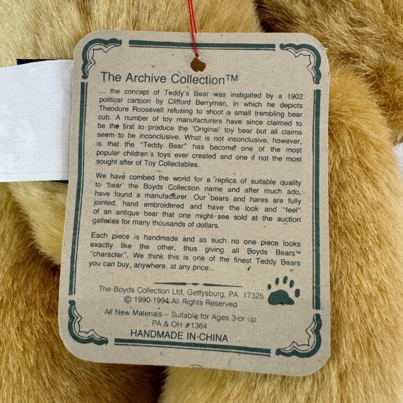 ALICE Boyds Bears Investment Collectibles Archive Collection 11” NWT 1994 Honey - Picture 6 of 8